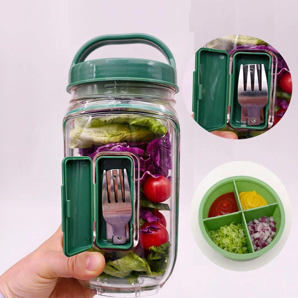 Leakproof Plastic Salad Box wi - Salad Container Jar 评论和价格