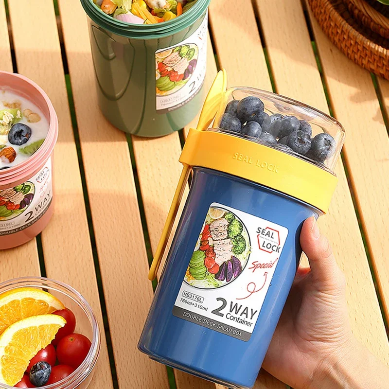 Bento Lunch Box Salad Oatmeal  - Salad Container Jar 评论和价格