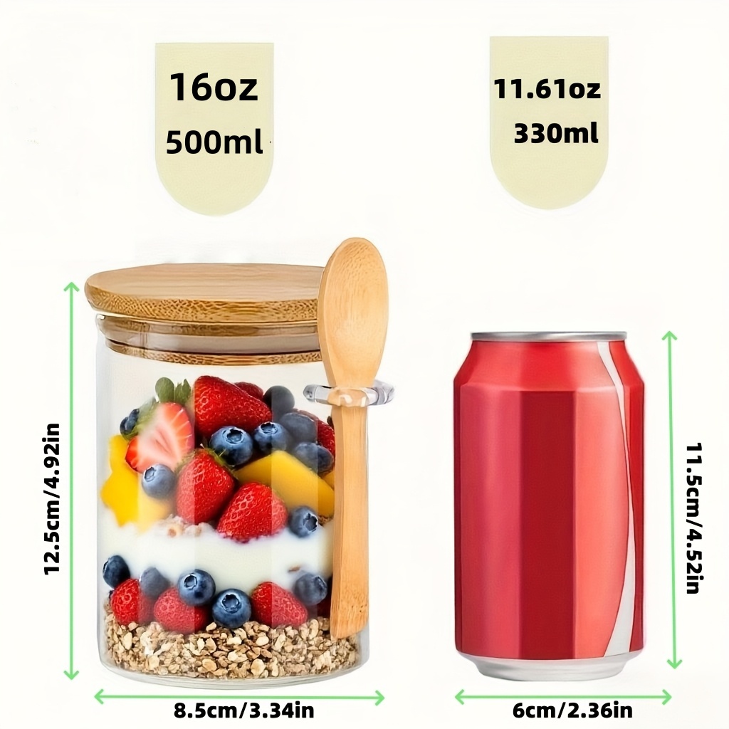 1/2/4/8Pcs Oatmeal Glass Cup S - Salad Container Jar 评论和价格