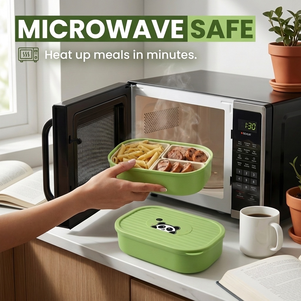 Cute Plastic Divided Lunch Box - Salad Container Jar 评论和价格