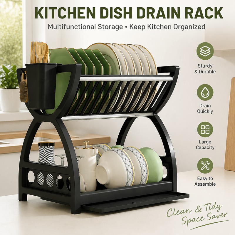 2 Tier Dish Drying Rack Kitche - Meal Prep Organizer 评论和价格